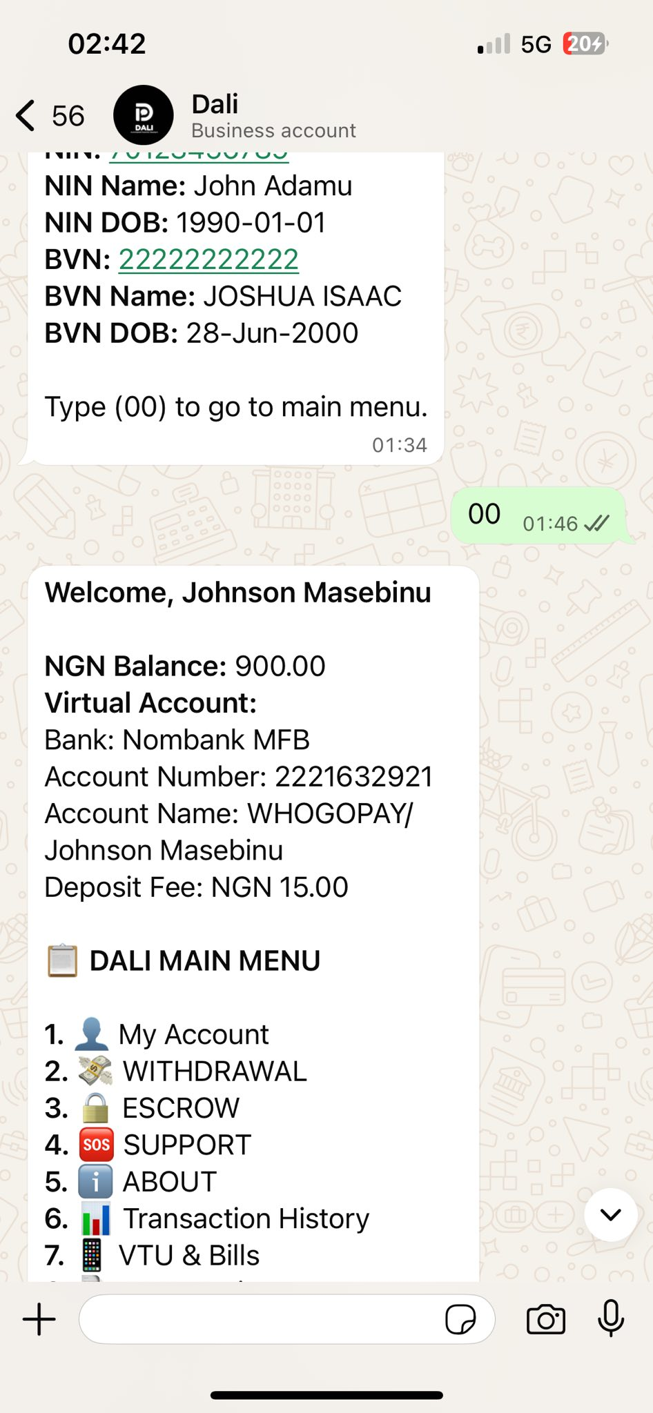 WhatsApp Bot Screenshot 1